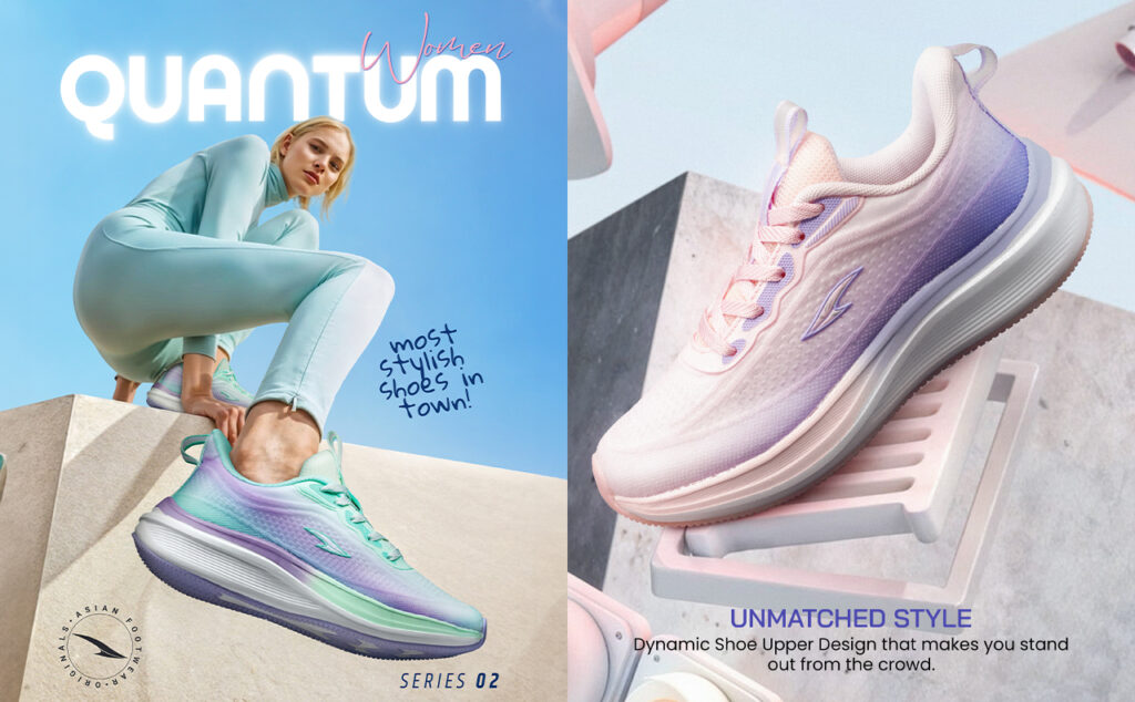 Non marking badminton shoes for women.